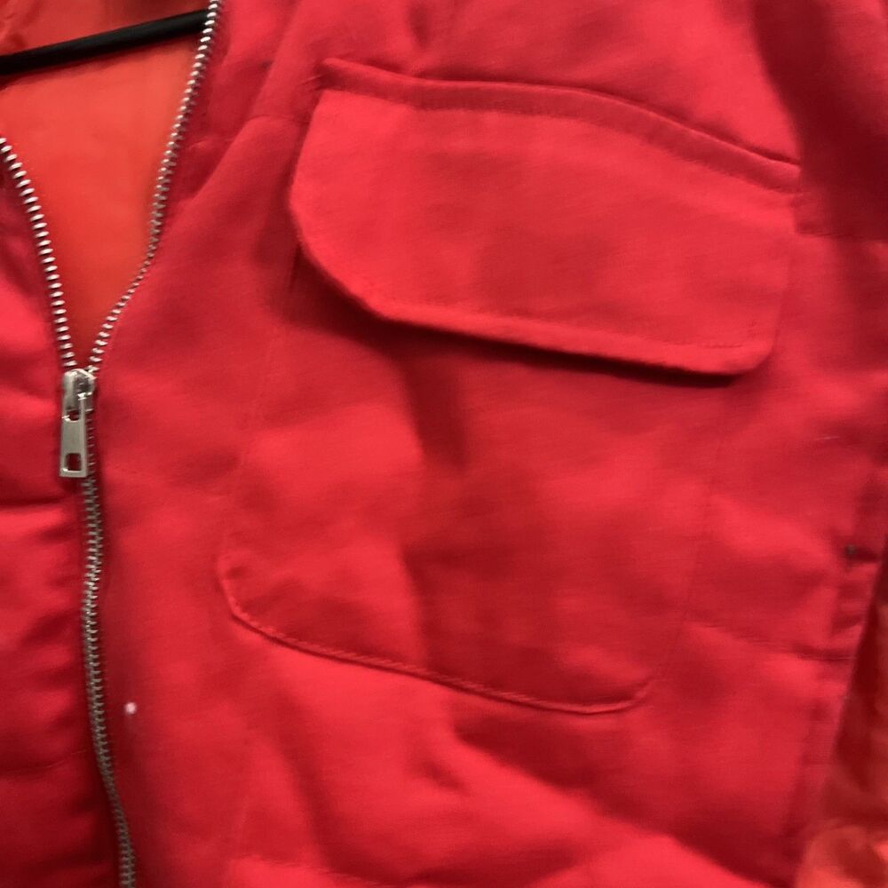 Who’s That Girl Vest Jacket Lined 2XL Red Zip Up - Picture 10 of 10